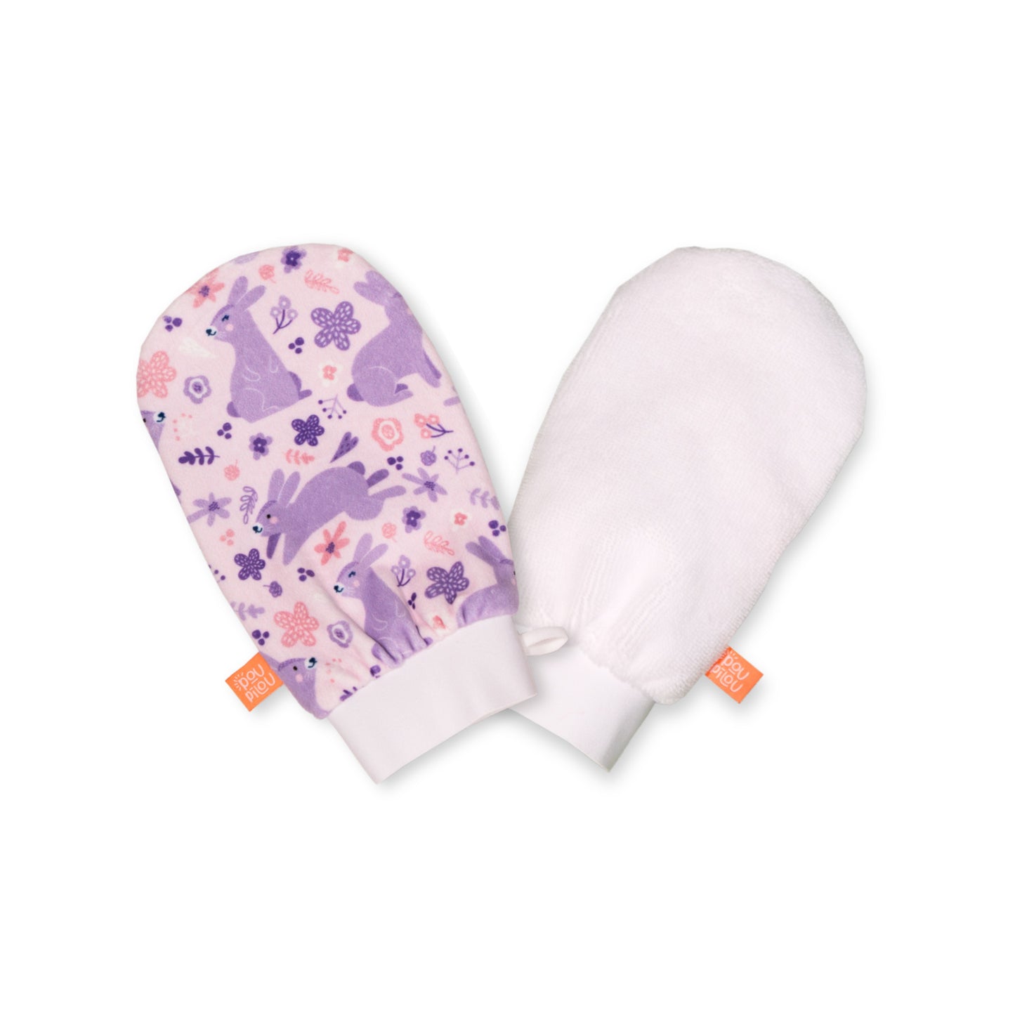 poupilou mitaine bain famille lapin velour