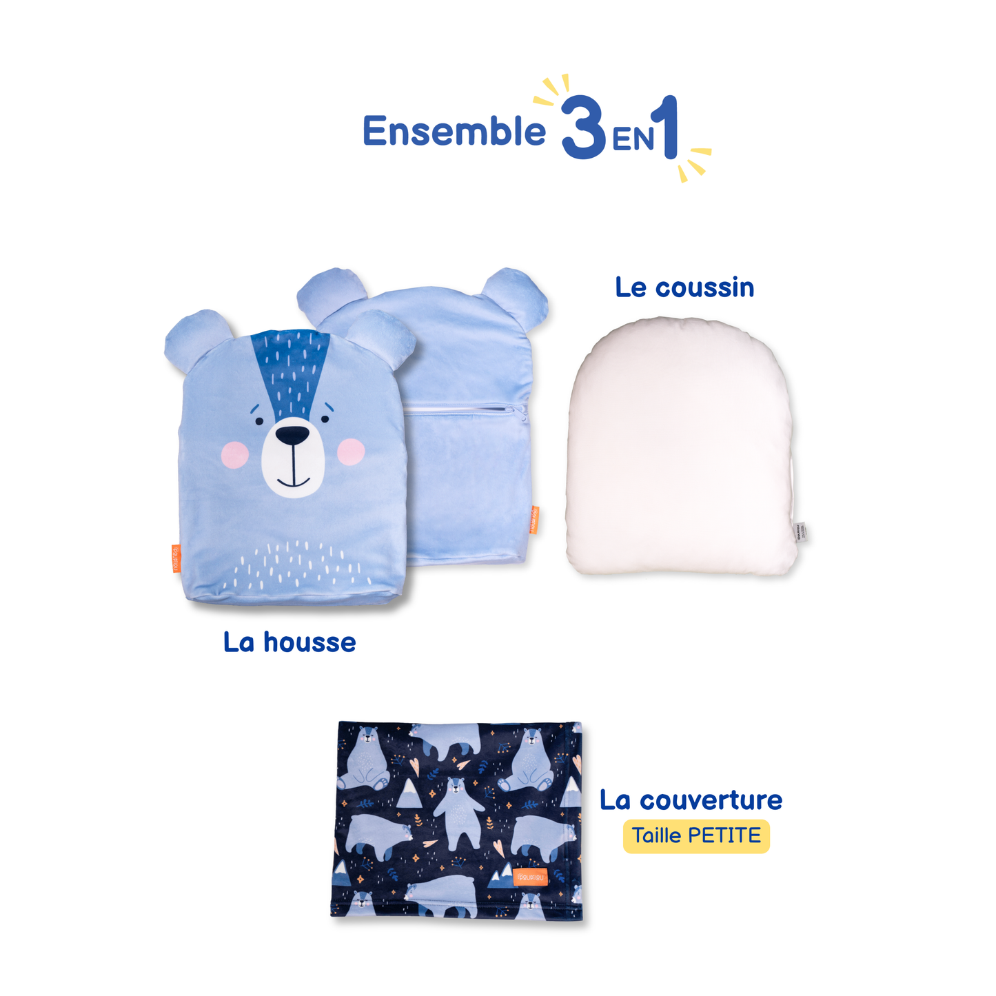 poupilou ours ensemble peluche couverture enfant taille petite