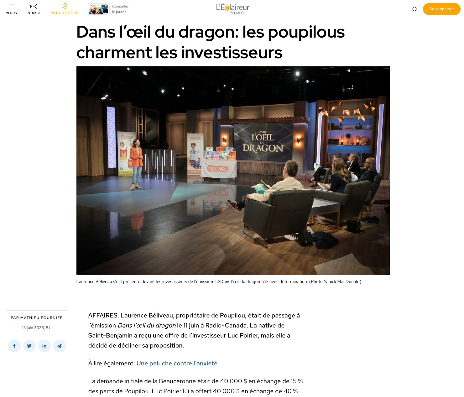 Dans l’œil du dragon : les Poupilous charment les investisseurs