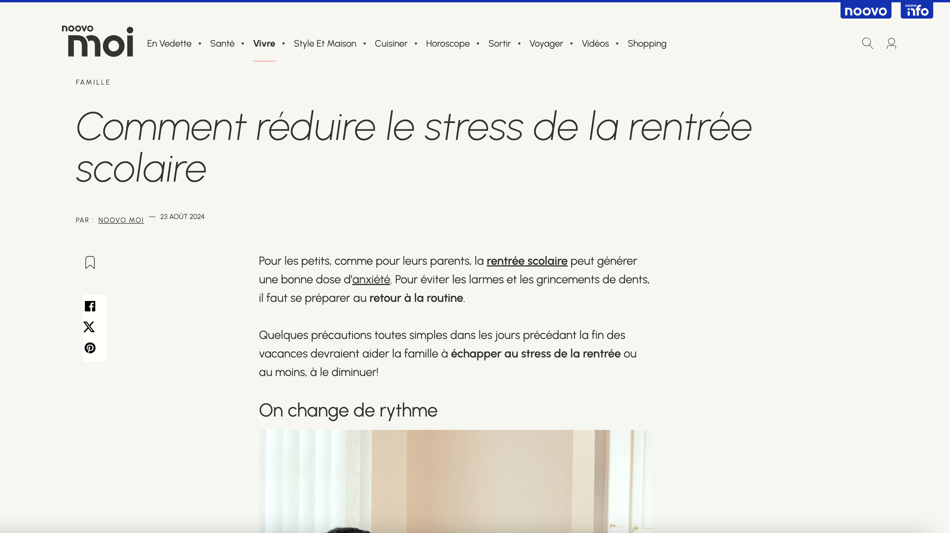 Parution sur le site Noovo Moi