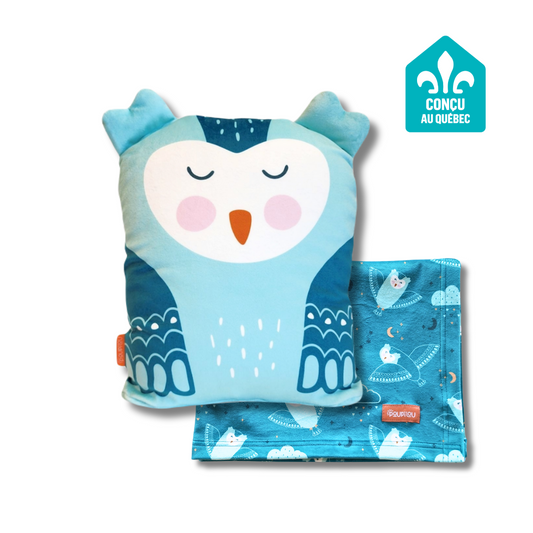 Peluche Couverture 3 en 1 - Hibou