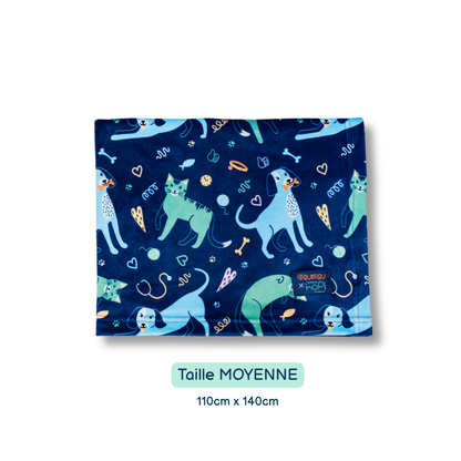 poupilou chien chat doudou enfant couverture moyenne