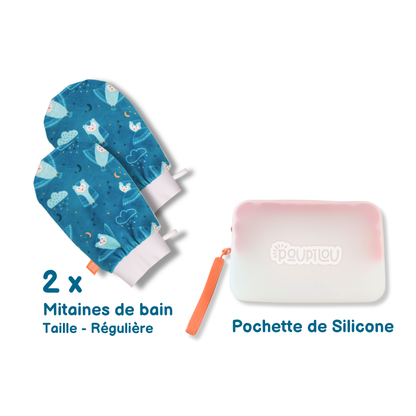 poupilou trousse duo mitaines bain hibou