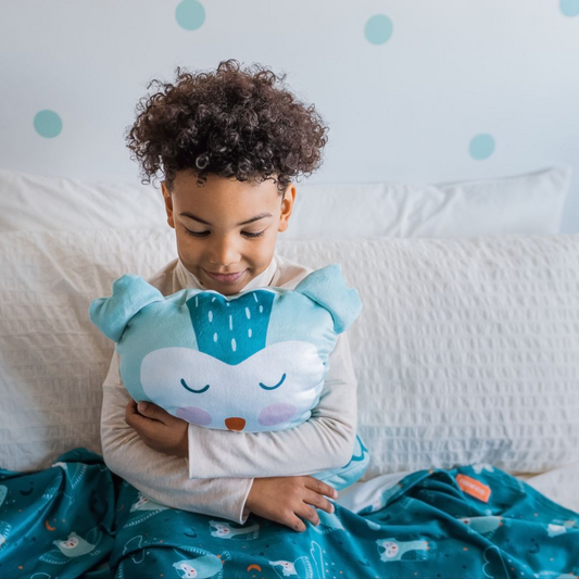 Peluche couverture 3 en 1 - Hibou (couverture moyenne)