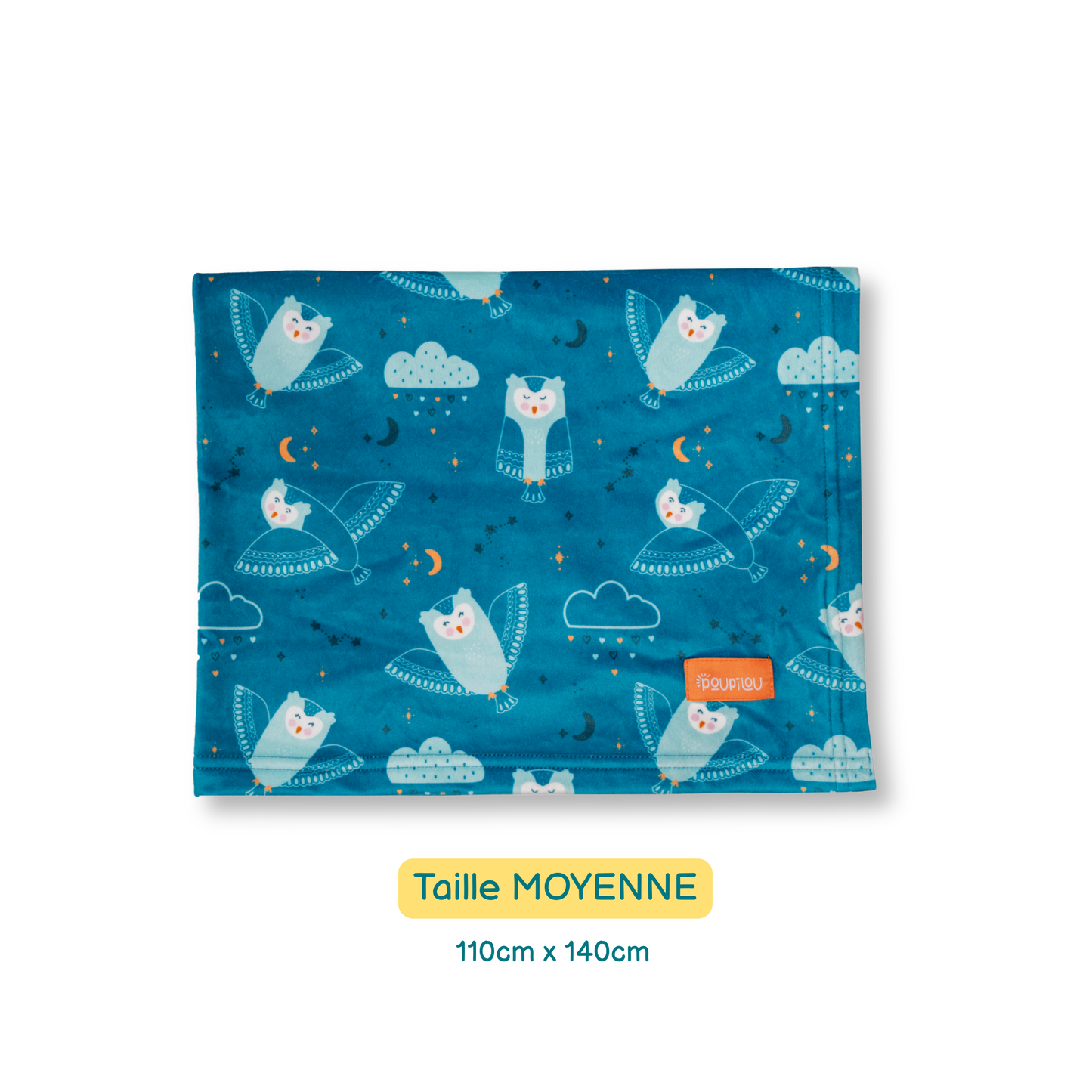 Peluche couverture 3 en 1 - Hibou (couverture moyenne)