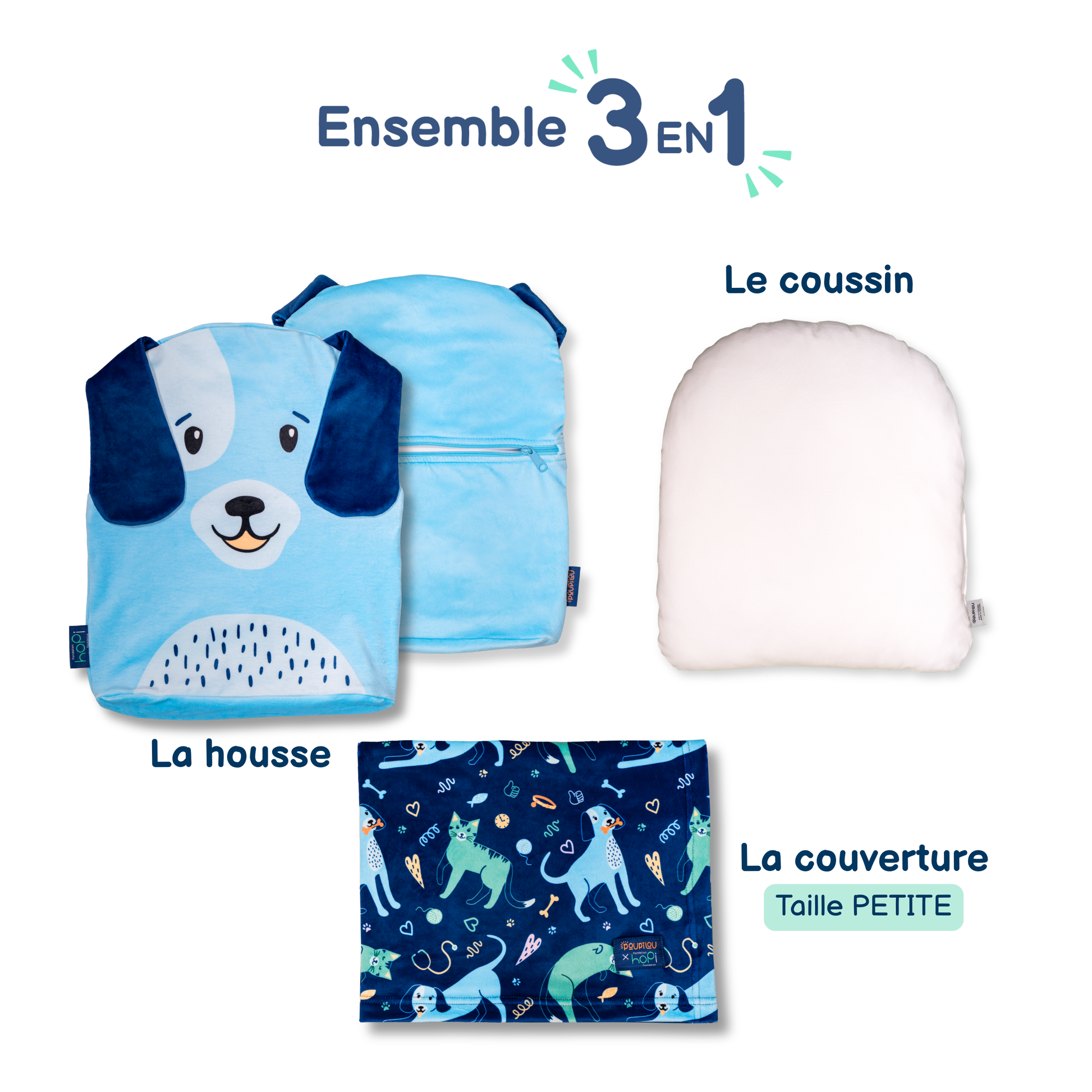 poupilou chien tissu doux oeko tex taille petite