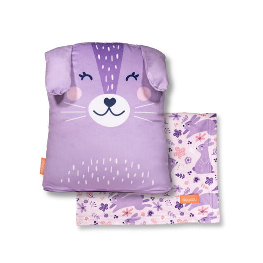 Peluche couverture 3 en 1 - Lapin (couverture moyenne)
