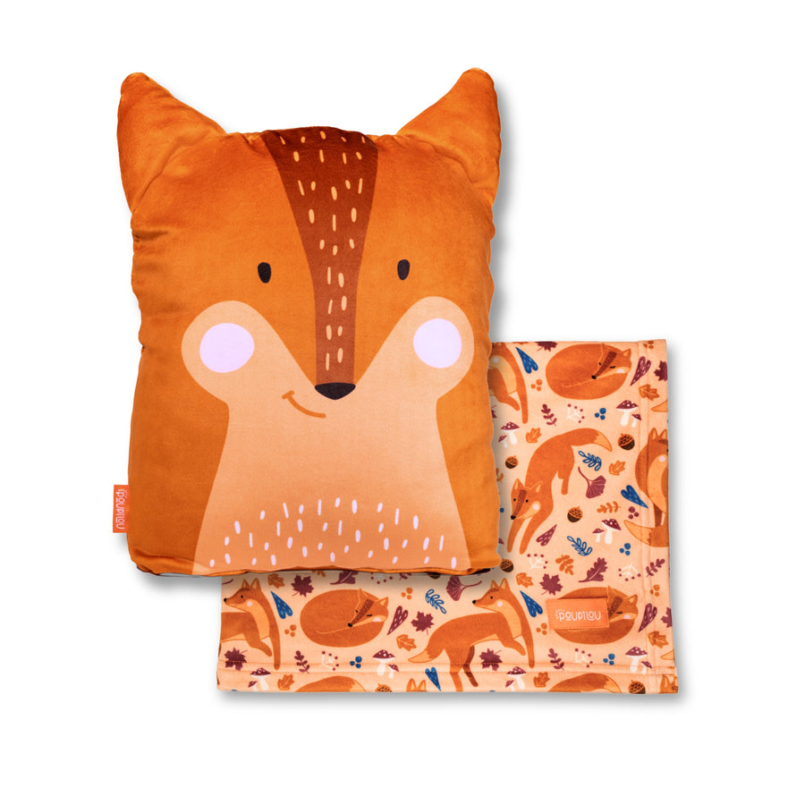 poupilou renard ensemble peluche couverture 3 en 1