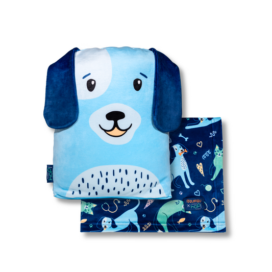 poupilou chien ensemble peluche couverture