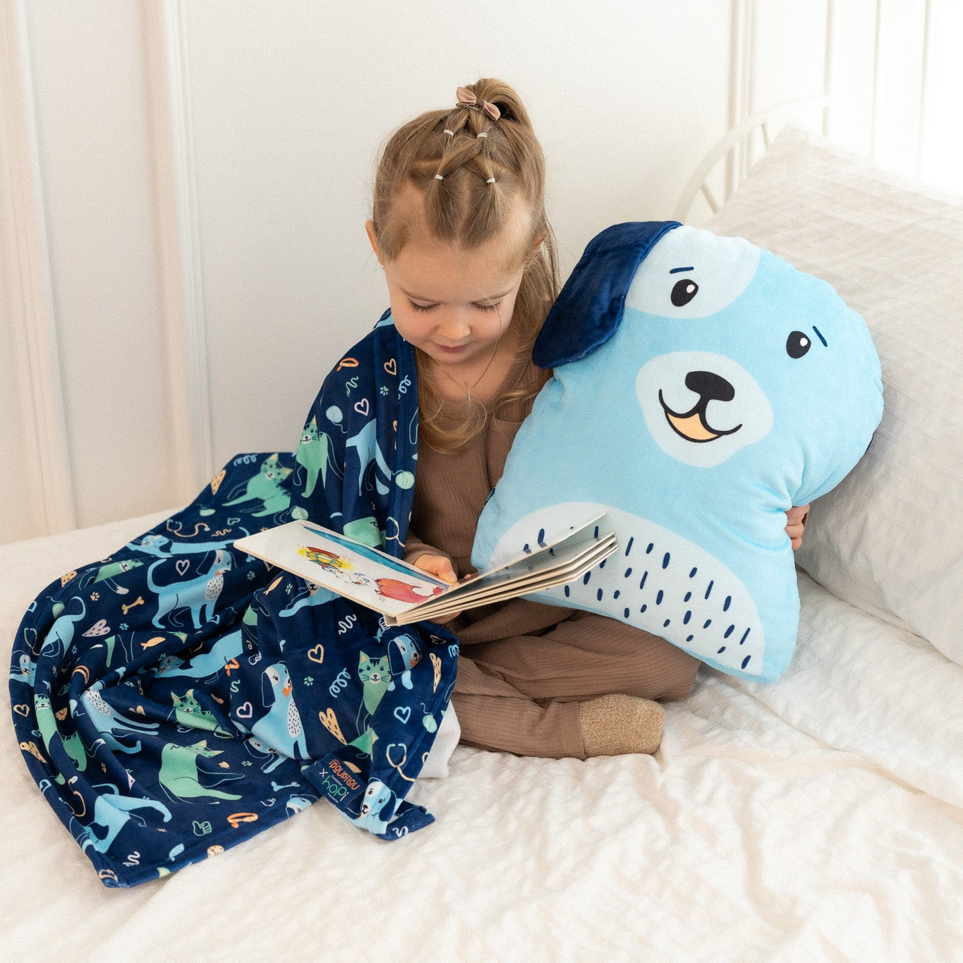 Peluche couverture 3 en 1 - Chien (couverture moyenne)